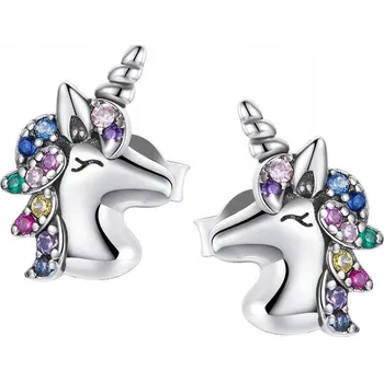 Náušnice Stříbrné Náušnice pro Dívky Stříbro 925 Jednorožci