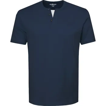 Pánské tričko Pánské tričko s výstřihem do V TMAVĚ MODRÉ Hrubá Bavlna IRON M Pako Jeans