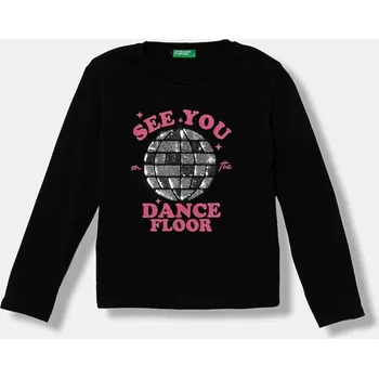 Dětské bavlněné tričko s dlouhým rukávem United Colors of Benetton 3I1XC10QJ.G.seasonal černá 99X, vel. 130