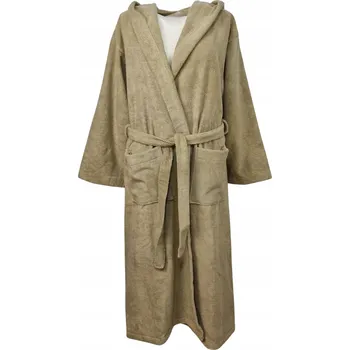 Dámský župan Župan HUDSON VitalHome s s kapucí 100% Bavlna 450 g/m2 - XL - Taupe