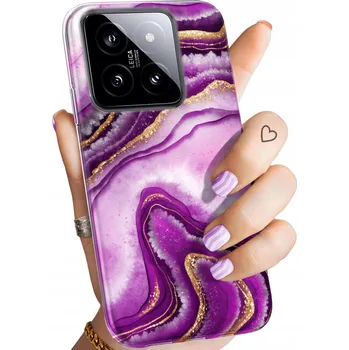 Pouzdro na mobilní telefon Zadní Kryt Hello Case pro Xiaomi 14 fialový