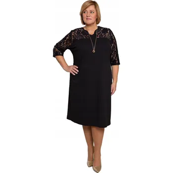 Dámské šaty Černé šaty s krajkou velikost 60