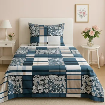 Povlečení Bavlněné povlečení, jednolůžko - Ornamentální modrá