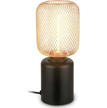 Lampička BRILONER Rist stolní lampička - s vypínačem, drátěné pletivo, E27 patice, zlatá 7583013