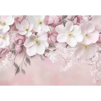 Fototapeta FOTOTAPETA KVĚTY ZÁVĚSNÉ RŮŽOVÝ BETON NA ZEĎ LOŽNICE OBÝVACÍ POKOJ 400x280