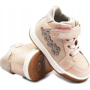 Dívčí tenisky Dívčí kotníkové boty WOJTYŁKO s koženou stélkou 25379, velikost 23, růžové