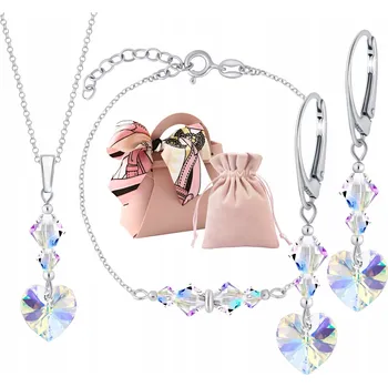 Obraz Stříbrná souprava 925 srdíčka nápad na dárek pro ni lesklá srdce