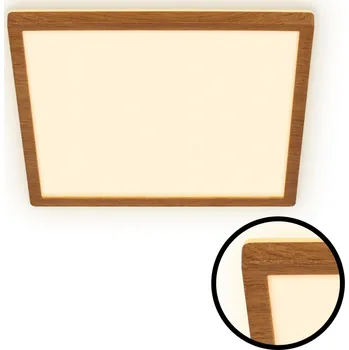 BRILONER Tava Wood LED stropní svítidlo, přímé a nepřímé osvětlení, ploché, imitace dřeva, 29x29 cm 7452314