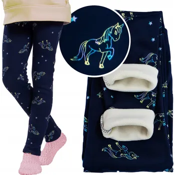 Dívčí legíny Zateplené legíny pro dívky, teplé dětské GETRY termo kožešina POLAR