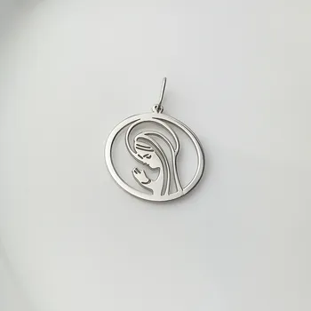 Přívěsek Stříbrný přívěsek Matka Boží v kruhu - Ag 925