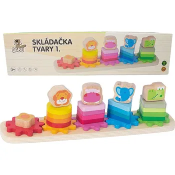 Dřevěná hračka Babu Skládačka Zvířátka