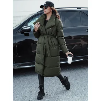 Dámská bunda Černá dlouhá dámská zimní bunda Dstreet TY3089 - výprodej Barva: Zelená, Velikost: S