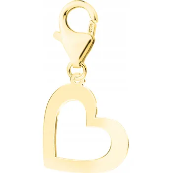 Přívěsek Zlatý přívěsek visací Prázdné Srdce stříbro 925