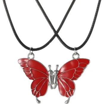 Náhrdelník Naszyjnik BFF Motyl czerwony kamarádku – jedinečný dárek pro kamarádku