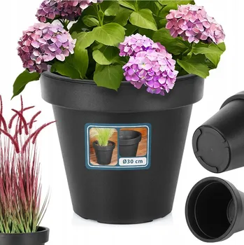 Květináč Černý plast Květináč Vilde 29 cm x 29 x 26 cm