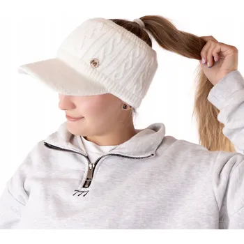 Čepice Little Angel zimní čepice s kšiltem bílá, univerzální velikost