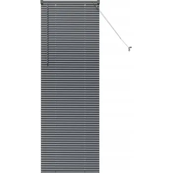 Žaluzie Okenní žaluzie se zatemňovací roletou, manuální ovládání, tmavě šedá, hliníková