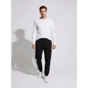 Pánské kalhoty Sinsay - Tepláky cargo - černá - 026EV-99X - 026EV-99X-XL