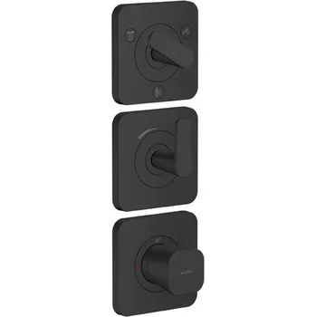 Vodovodní baterie Axor Citterio C - Podomítkový termostatický modul pro 3 spotřebiče, černá matná 49710670