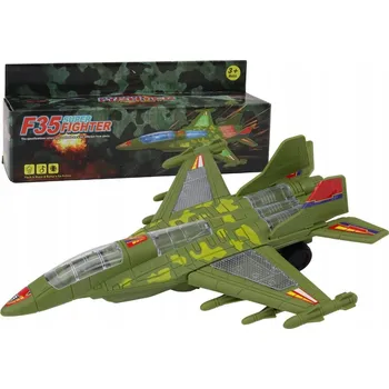 autíčko Jezdící vojenská stíhačka F35 se světly a zvuky - zelená