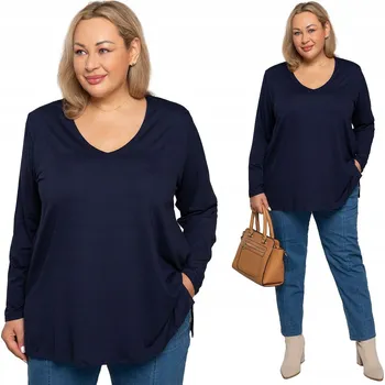 Dámská halenka Tmavě modrá halenka z viskózy 60/62