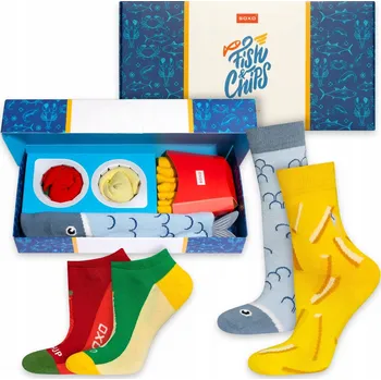 Dámské ponožky SOXO ponožky FISH&CHIPS v krabičce