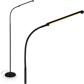 Stojací lampa BRILONER Mura stojanová lampa - 6W, 600lm, LED, stmívatelné, dotykový vypínač, nastavitelné, černá 1660015