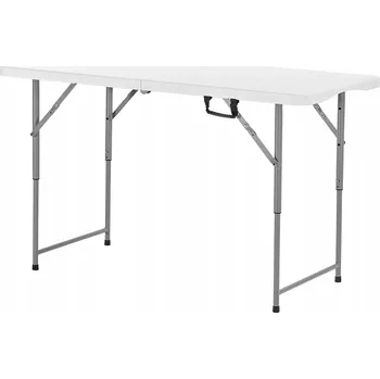 Zahradní stůl Skládací piknikový stůl 122x60x48/61/74 cm pro 4-6 dospělých osob, plastový