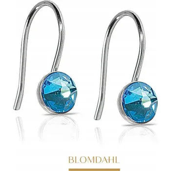 Náušnice BLOMDAHL VISACÍ HIPOALERGENNÍ NÁUŠNICE PENDANT BEZEL SHINY BLUE 5 mm