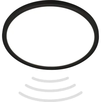 BRILONER Move LED stropní svítidlo IP44, přímé a nepřímé osvětlení, pohybové čidlo, černá 7525415