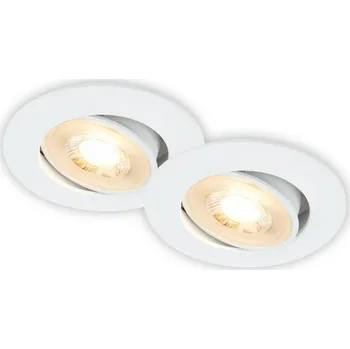 Bodové svítidlo BRILONER Besi vestavný bodové svítidlo 68mm 2ks sada - 230V, 4,8W, 420lm, LED, teplá bílá, bílé 7662026