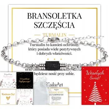 Náramek PÁNSKÝ NÁRAMEK S ČERNÝM TURMALÍNEM PANCERKA STŘÍBRNÁ OCEL KailaArt