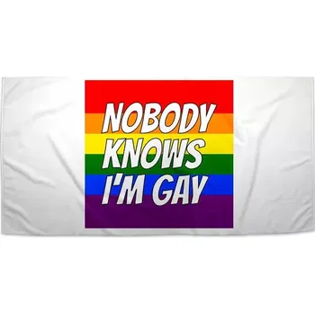 Osuška Sablio Ručník Nobody knows I'am gay - 50x100 cm