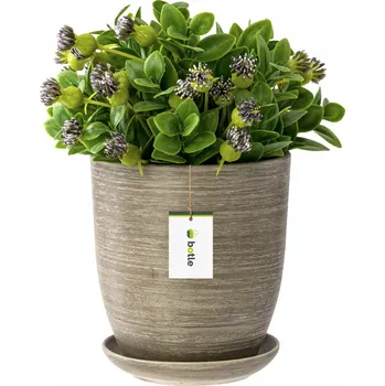 Květináč Keramický Květináč ø13cm s betonovým podstavcem