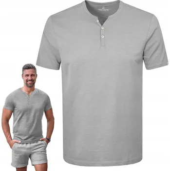 Pánské tričko Pánské tričko s výstřihem do V ŠEDÉ bavlněné NOEL 3XL Pako Jeans