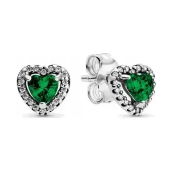 Náušnice Stříbrné Náušnice se safírovými srdíčky, srdíčka stříbro