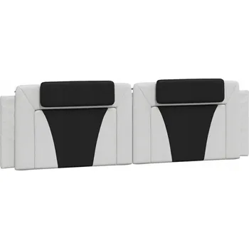 Postel Polštář na čelo, bílo-černý, 180 cm, umělá kůže