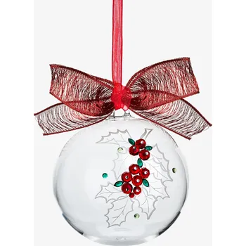 Vánoční dekorace Vánoční ozdoba Cesmína zdobená českým křišťálem Preciosa