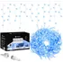 Vánoční světelný závěs Springos Závěs krápníky 300 LED modrá/studená bílá