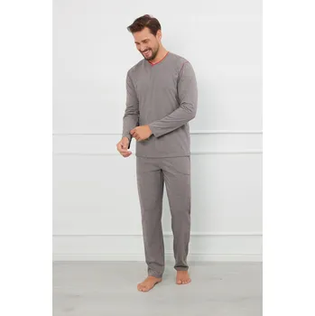 Pánské pyžamo Ludwik pánské pyžamo s dlouhým rukávem a dlouhými kalhotami XXL
