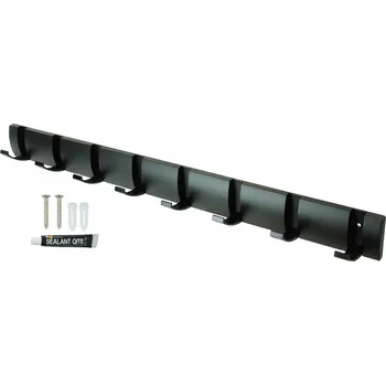 Věšák Věšák s 8 sklopnými držáky, háček, černý, přišroubovatelný, loft