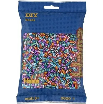 Dětské navlékací korálky Korálky Hama Midi 3000 ks 201-90 Proužkovaná směs