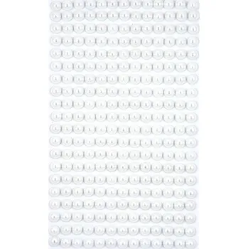 Výtvárné potřeby Samolepící perličky 6 mm Off White / 260 ks