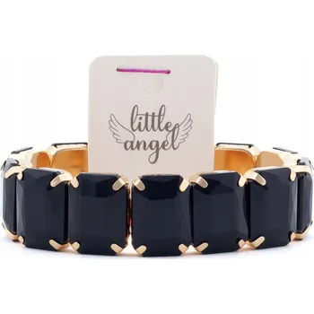 Náramek Náramek s velkými zirkony na gumičce, zlatý a černý