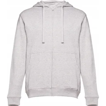 Pánská mikina Klasická teplá pánská rozepínací mikina s kapucí kapsy ŠEDÁ XXL