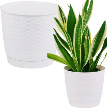 Květináč Květináč plast bílý DIKEL 19 cm x 19 x 16,5 cm