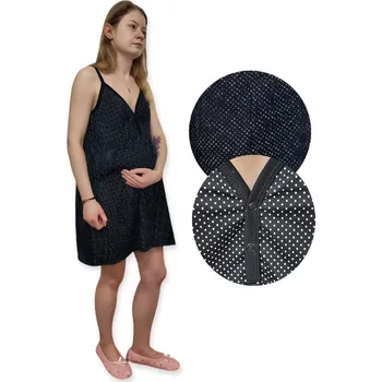 Dámská noční košile Těhotenská KOŠILE na kojení BAVLNA 100% na ramínka velikost XS HRÁŠEK