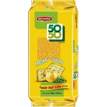 Sušenky 50-50 Maska Chaska Cookies Britannia 372 g