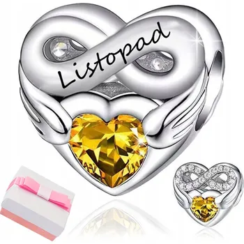 Přívěsek STŘÍBRNÝ PŘÍVĚSEK MĚSÍC LISTOPAD CHARMS KORÁLEK