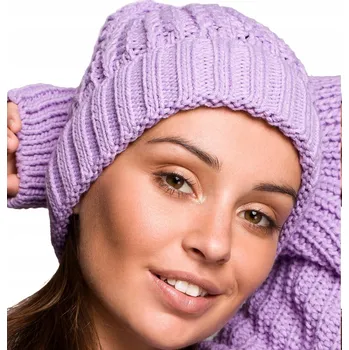 Čepice BeWear zimní čepice beanie fialová, univerzální velikost